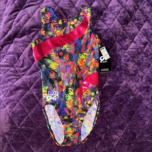 GK Multicolor butterfly Gymnastics Leotard